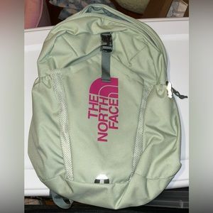 North face mint and pink backpack
